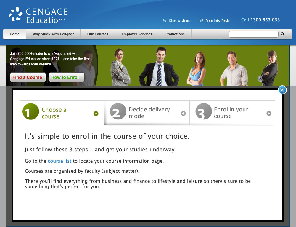 Cengage Education Website Example